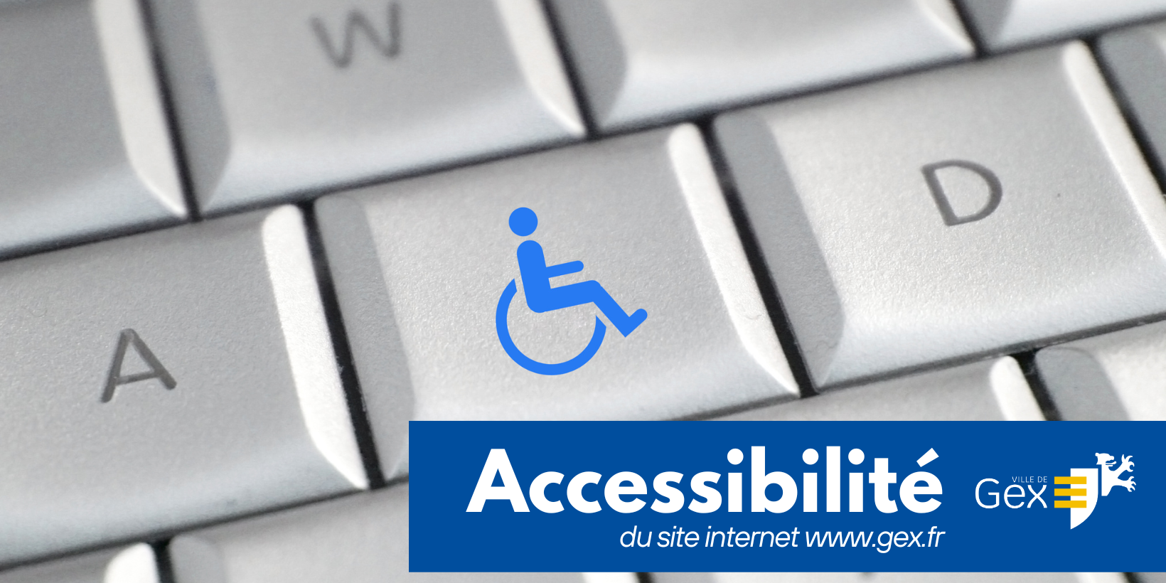 Accessibilité Image d'un clavier représentant le symbole de l'handicap moteur.